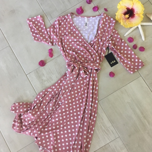 mauve wrap dress
